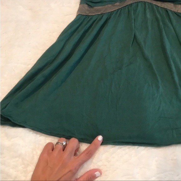 MARCIANO dark green SILK dress - Picture 8 of 9